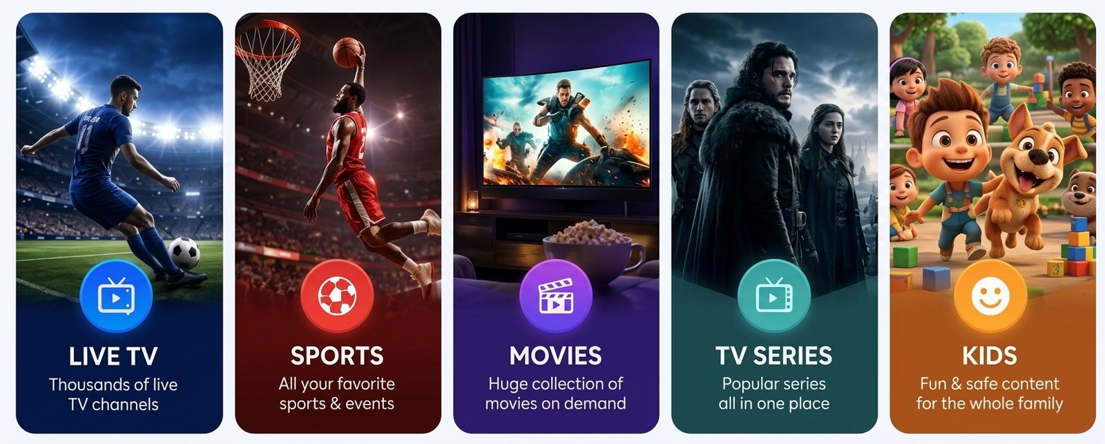 IPVIZO IPTV entertainment with live TV, sports, movies and series