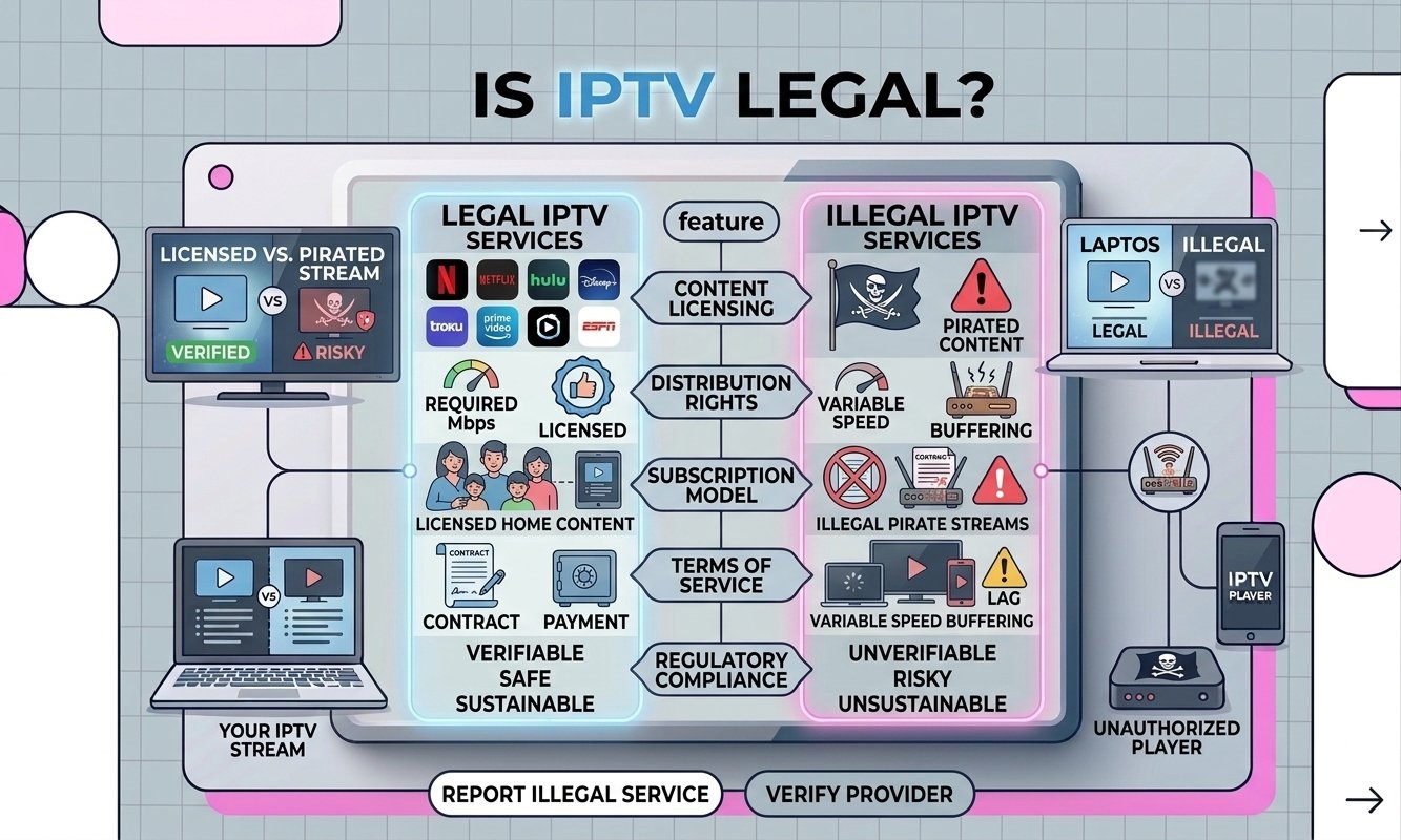 IPTV content licensing and legal streaming
