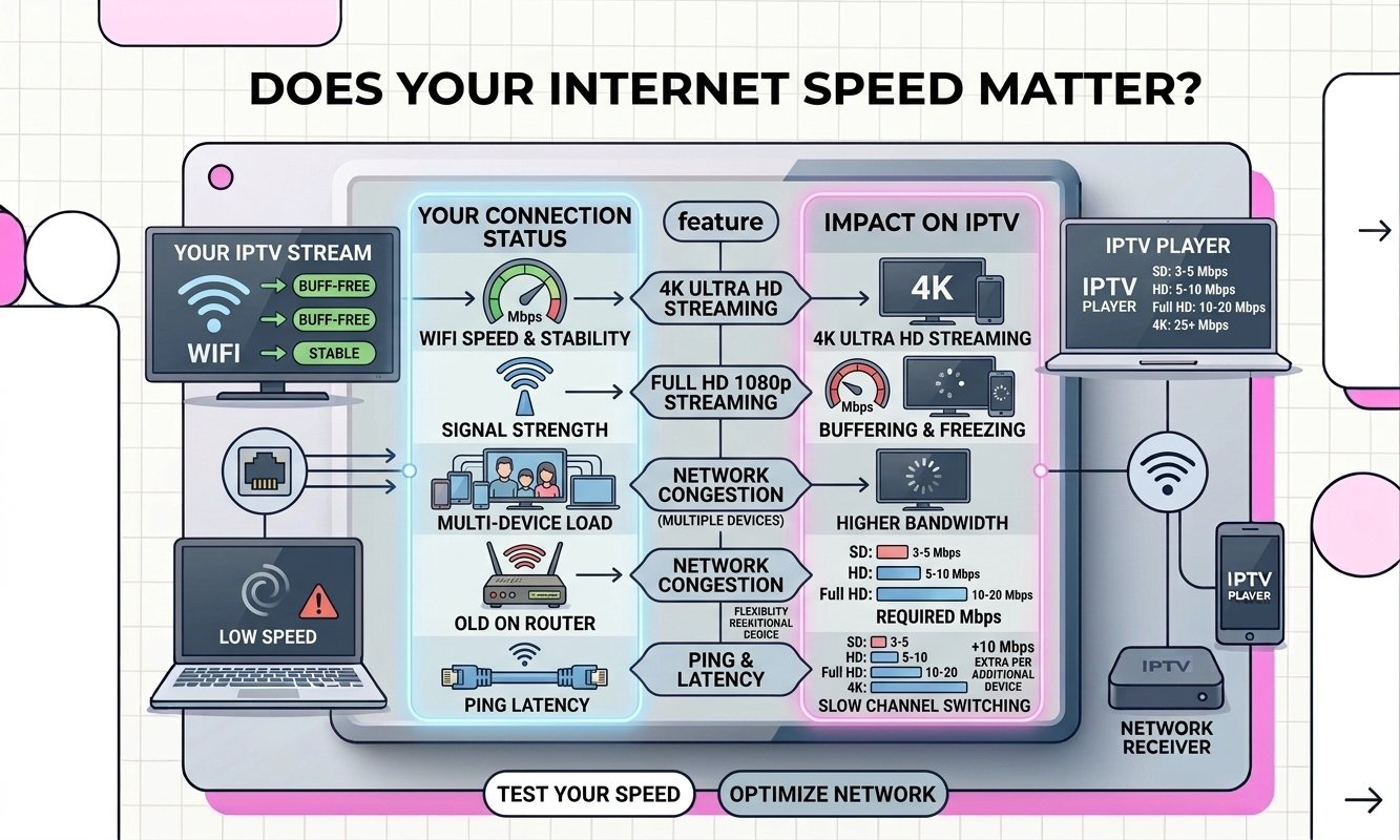 Internet connection and IPTV streaming quality